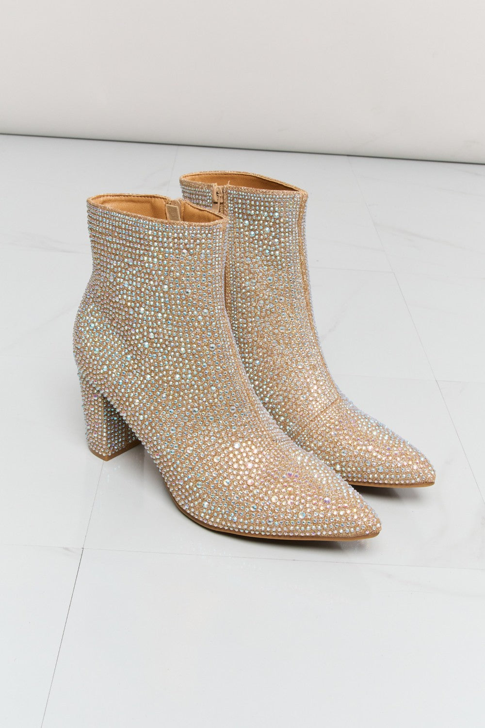 Forever Link Rhinestone Pointed Toe Booties