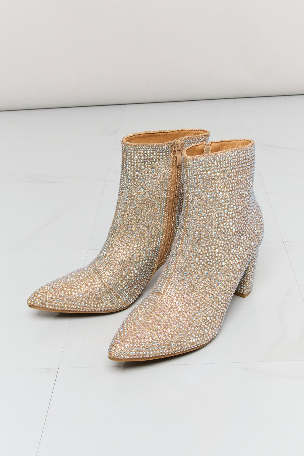 Forever Link Rhinestone Pointed Toe Booties