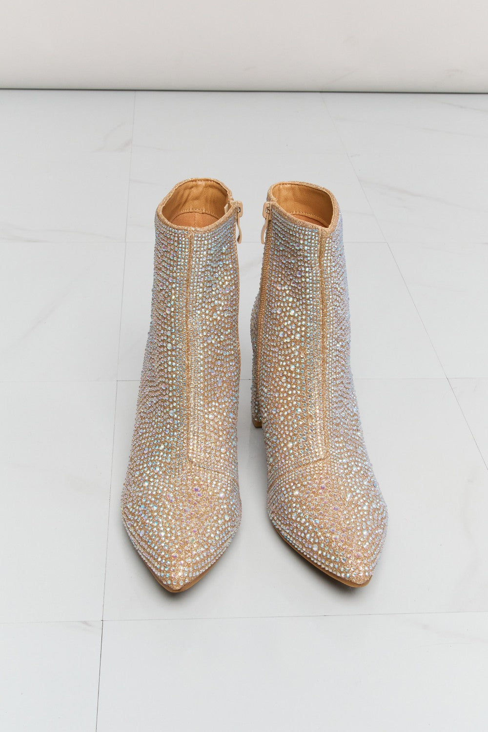 Forever Link Rhinestone Pointed Toe Booties