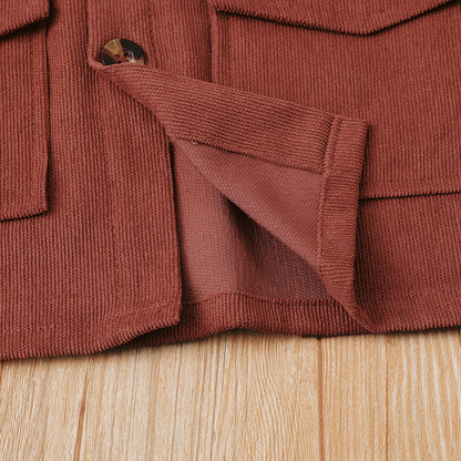 Boys Corduroy Shirt with Pockets