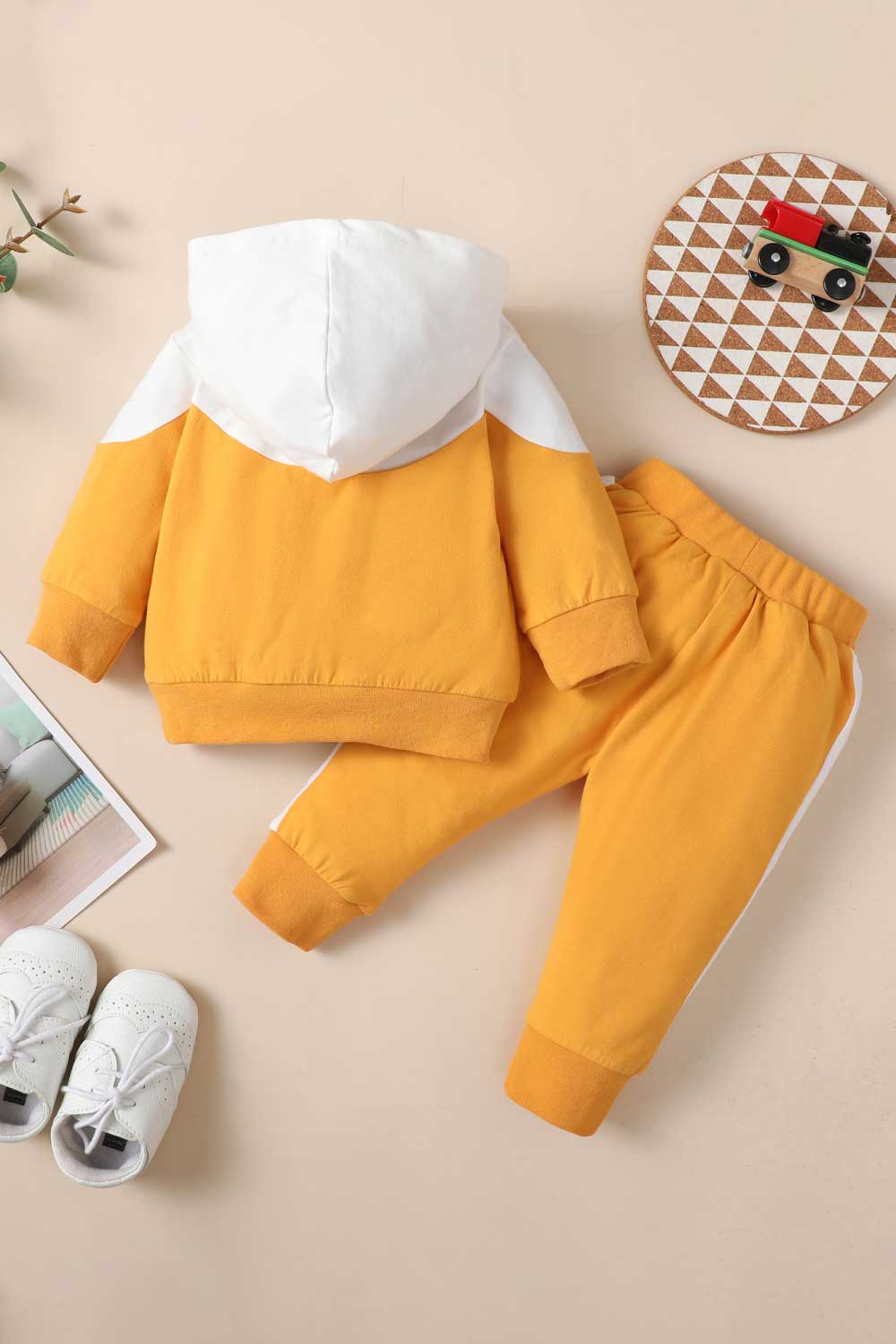 Baby Color Block Hoodie and Joggers Set