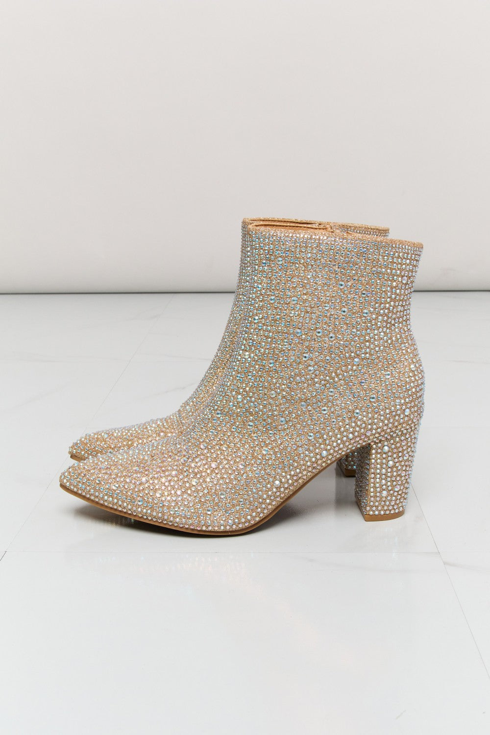 Forever Link Rhinestone Pointed Toe Booties