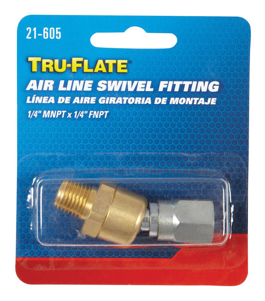 Plews 21605 0.25 in. Tru-Flate Airline Swivel Male & Female Fittin