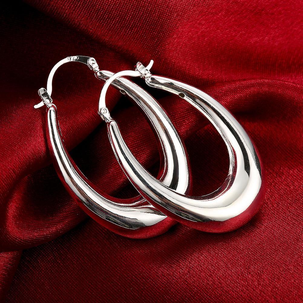 47mm Thick Cut Hoop Earring in 18K White Gold Plated