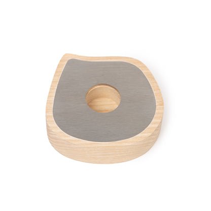 Taper candle or tealight holder | ash wood, stainless steel