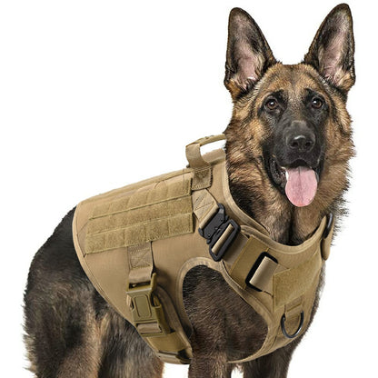 Military Dog Tactical Harness and Leash Set (Brown)