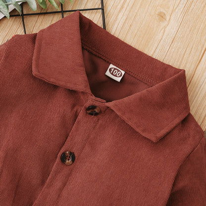 Boys Corduroy Shirt with Pockets